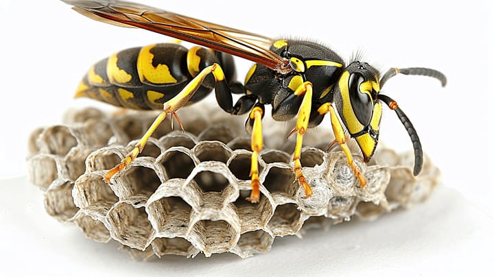 مكافحة الافات 10 pngtree wasp and wasp nest in nature on white image 15872936